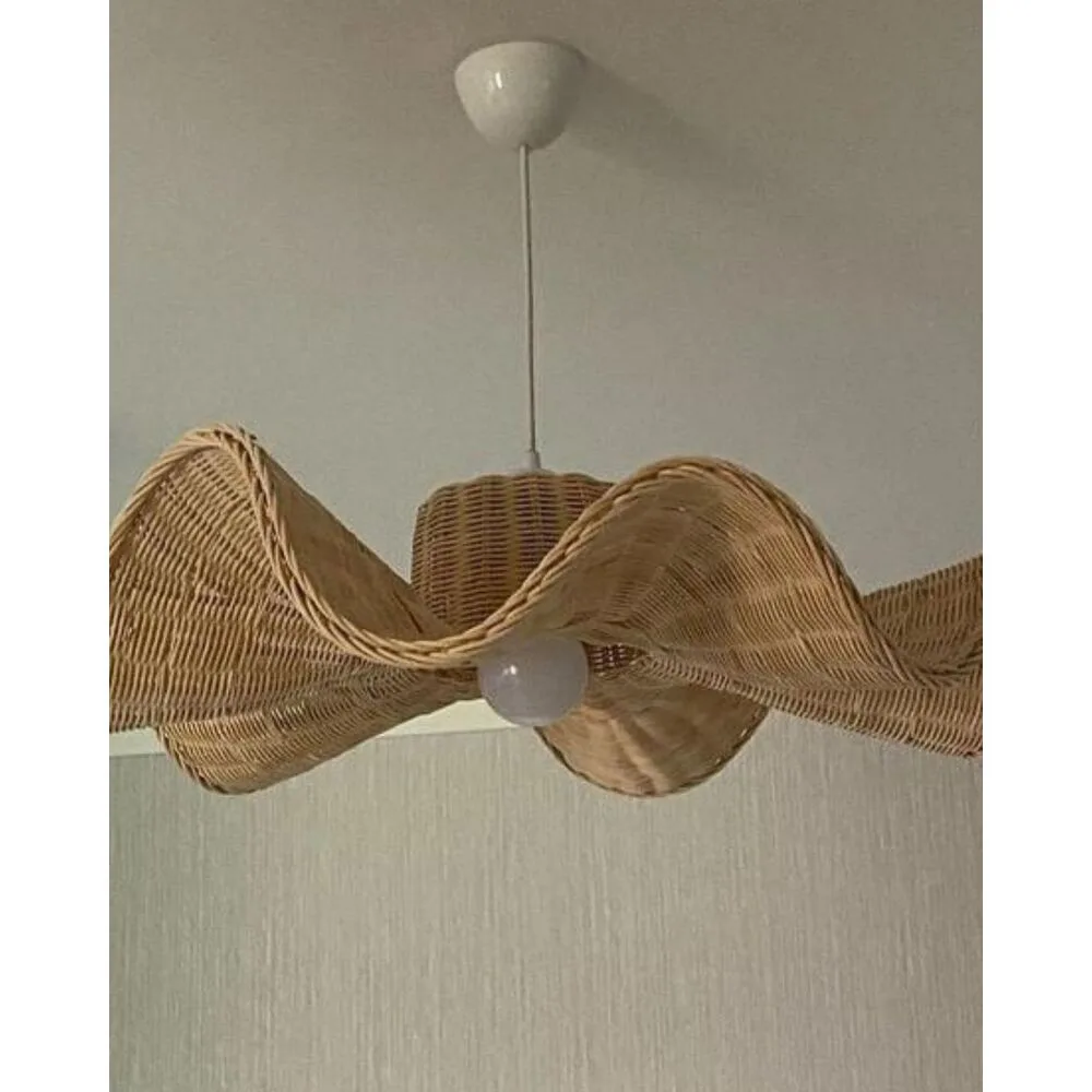 Balerina Dalga Formlu Rattan Avize — 50 cm