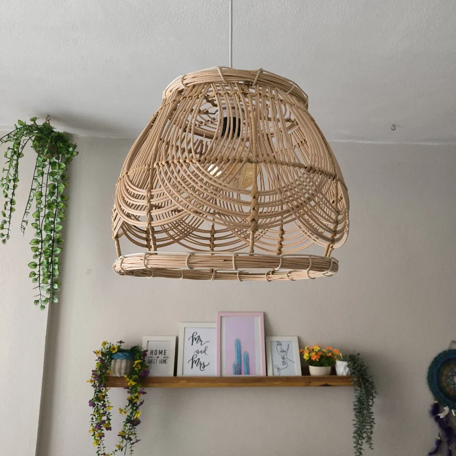 Elora Bağlama Teknikli Rattan Avize — 40 cm