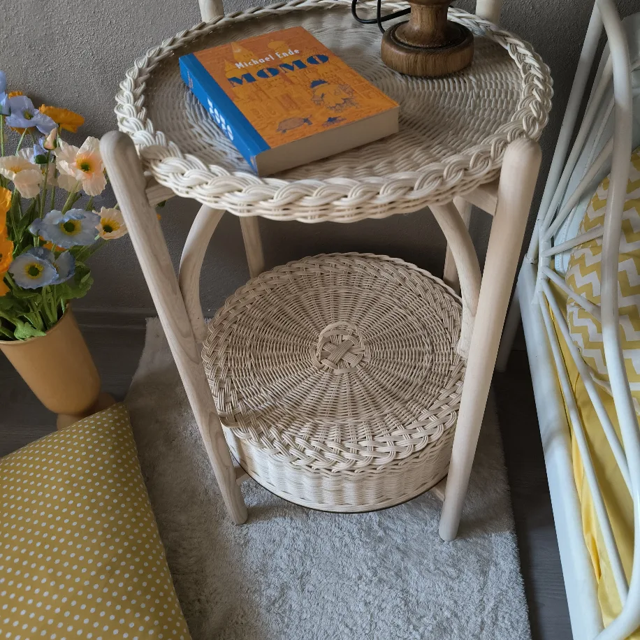 Katlı Rattan Sehpa — 70 cm