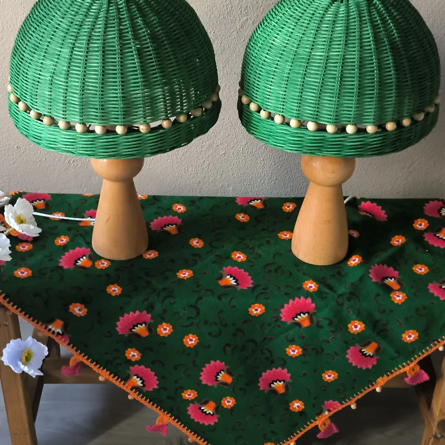 Nerida İkili Rattan Abajur Seti — 45 cm