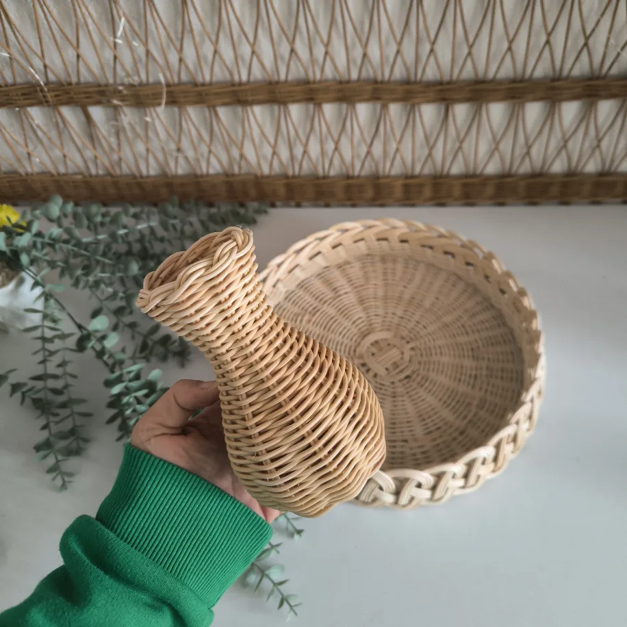 Rattan Mini Vazo — 15 cm